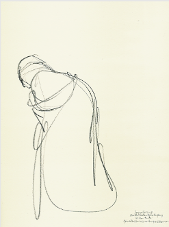 Drawing by Stanley Roseman entitled "Joyce Herring," "El Penitente," 1991, pencil on paper, Martha Graham Dance Company. Private collection, France.  Stanley Roseman 