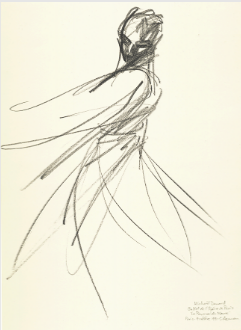 Drawing by Stanley Roseman of Paris Opera star dancer Michael Denard, "The Moor's Pavane," 1991, Private collection, Switzerland.