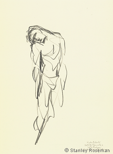 Drawing by Stanley Roseman of Paris Opra star dancer Kader Belarbi, "The Prodigal Son," 1993, Pencil on paper, Private collection, France.  Stanley Roseman   