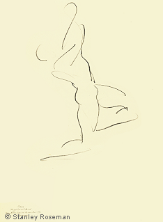 Drawing by Stanley Roseman, "Male Dancer," "Mozart Concert Arias," 1993, Pencil on paper, Rosas Dance Company, Bibliothque Royale de Belgique, Brussels.  Stanley Roseman  