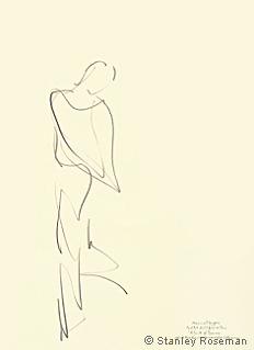 Drawing by Stanley Roseman of Paris Opra star dancer Manuel Legris, "A Suite of Dances," 1996, Pencil on paper, Bibliothque Nationale de France, Paris.  Stanley Roseman   