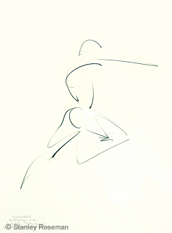 Drawing by Stanley Roseman of Paris Opera star dancer Nicolas Le Riche, "The Four Seasons," 1996, Uffizi Gallery, Florence.  Stanley Roseman 