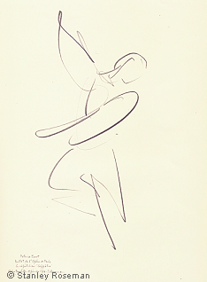 Drawing by Stanley Roseman of Paris Opra Ballet Master Patrice Bart, 1996, Pencil on paper, Bibliothque Nationale de France, Paris.  Stanley Roseman 