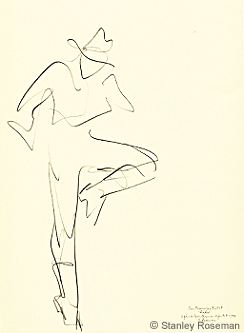 Drawing by Stanley Roseman entitled "Male Dancer," "Rodeo," 1994, pencil on paper, San Francisco Ballet, Private collection. Switzerland.  Stanley Roseman 