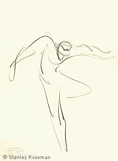 Drawing by Stanley Roseman of Paris Opra star dancer Wilfried Romoli, "Speaking in Tongues," 1994, Pencil on paper, Carnegie Museum of Art, Pittsburgh.  Stanley Roseman   